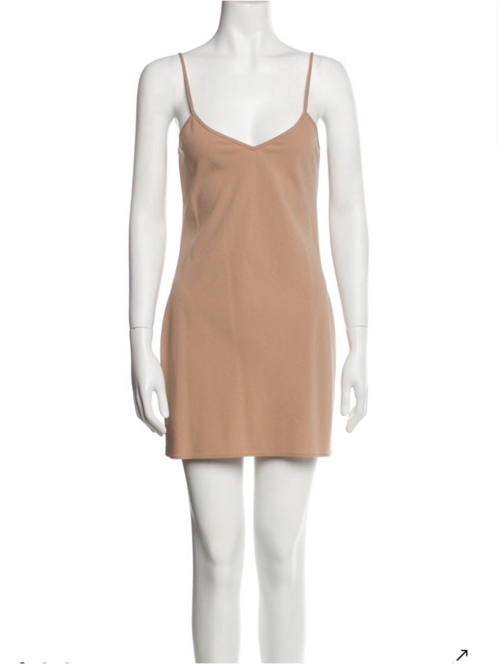 Self-portrait Nude Slip Dress with Thin Straps